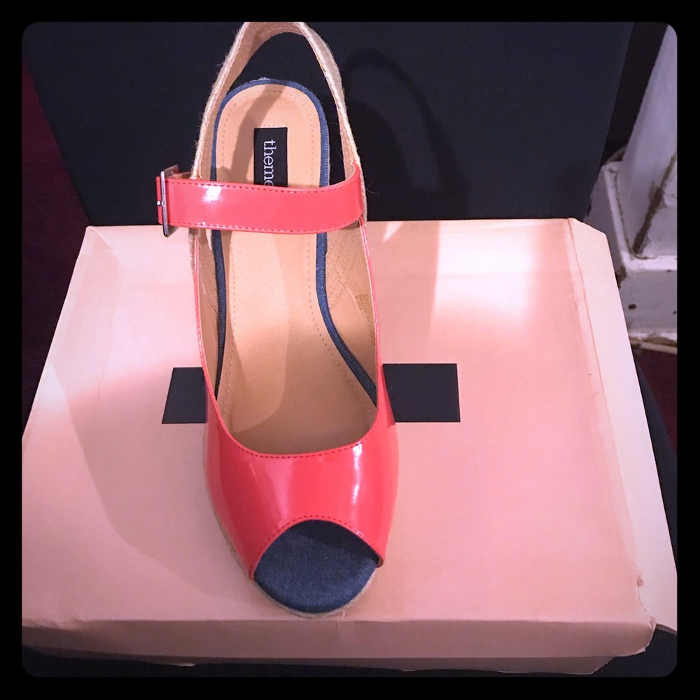 Tangerine Wedge Sandals